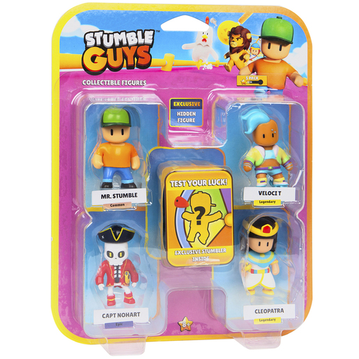 Stumble Guys 5 Pack Collectible Figures with Mystery Exclusive Stumbler (Styles Vary)