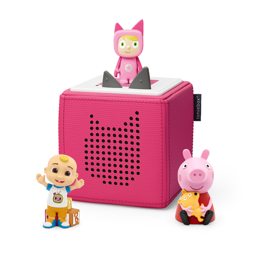tonies Toniebox with CoComelon JJ and Peppa Pig Audio Character Bundle - Pink