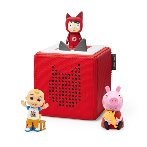 tonies Toniebox with CoComelon JJ and Peppa Pig Audio Character Bundle - Red