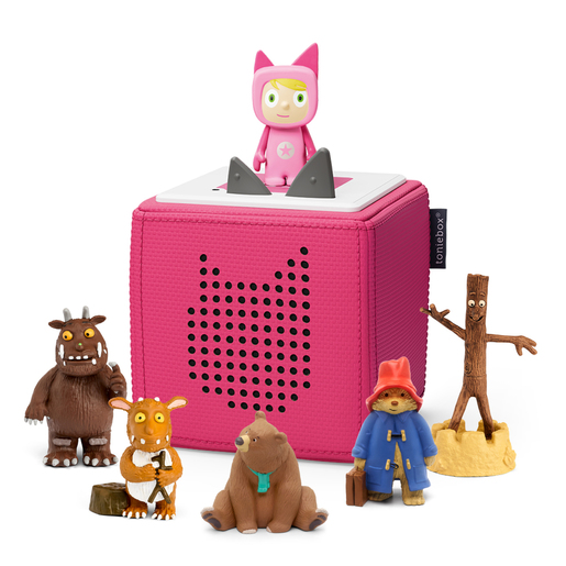 tonies Toniebox with 5 Children's Book Audio Character Bundle - Pink