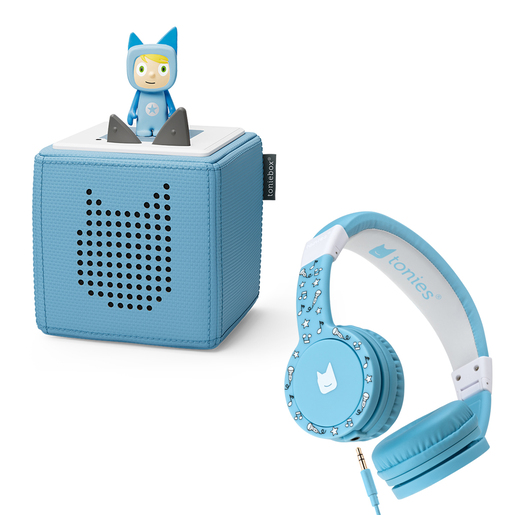 tonies Toniebox and Headphones with Carry Case Bundle - Blue