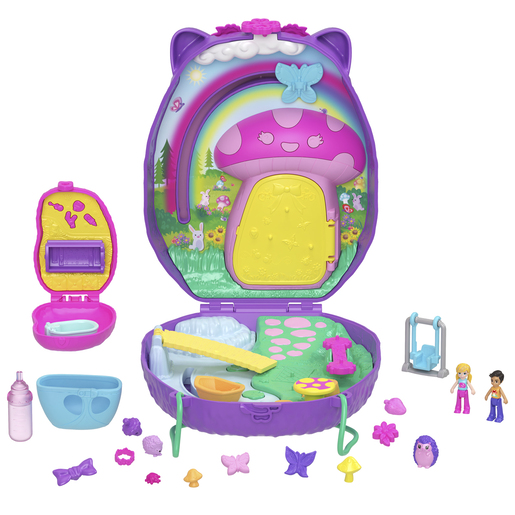 Polly Pocket Hedgehog Mum and Baby Purse Playset