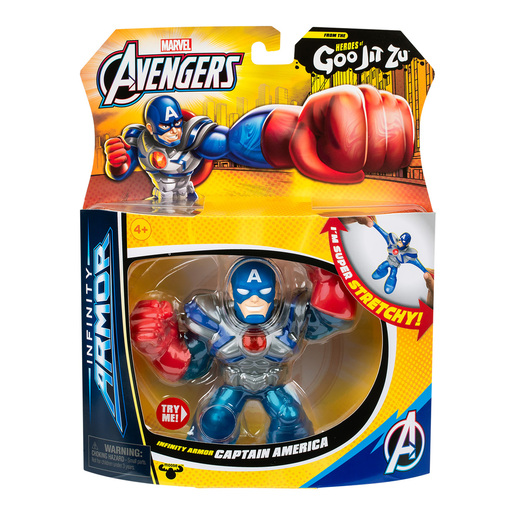 FIGURINE ARTICULÉE STRETCHY mushy Heroes of Goo Jit Zu Marvel Captain FIGURINE ARTICULÉE STRETCHY mushy Heroes of Goo Jit Zu Marvel Captain