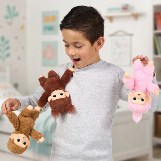 Little Live Pets Baby Monkey Minis – interaktiver Plüschaffe Chikki Cherry mit über 20 realistischen Geräuschen & Reaktionen, 18,8 cm, weiches braunes Fell und griffige Hände & Füße, sammle alle 3 Little Live Pets Baby Monkey Minis – interaktiver Plüschaffe Chikki Cherry mit über 20 realistischen Geräuschen & Reaktionen, 18,8 cm, weiches braunes Fell und griffige Hände & Füße, sammle alle 3