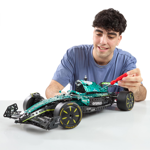 Man building a Meccano Set action view