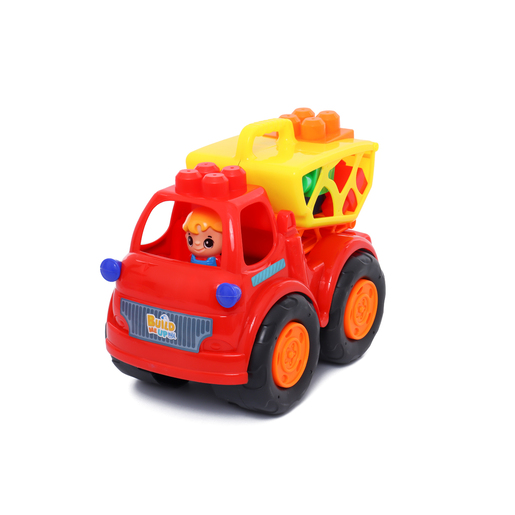Build Me Up Large Red Dumper Truck with 11 Blocks