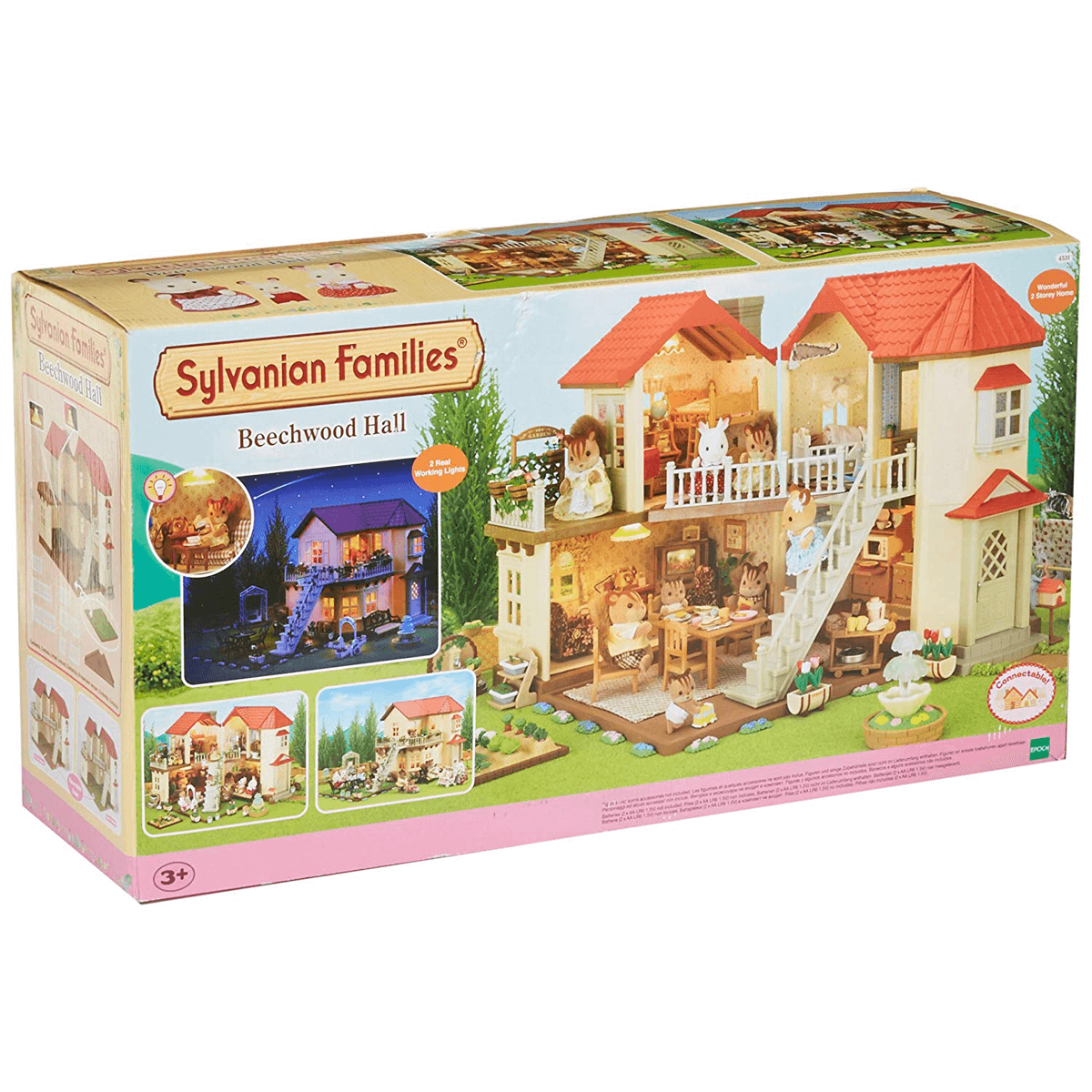 SYLVANIAN FAMILIES BEECHWOOD HALL DOLL HOUSE WITH WORKING LIGHTS 4531 