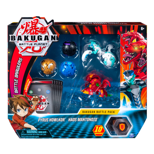 Bakugan Battle Collectible Cards and Figures 5-Pack - Pyrus Howlkor & Haos Mantonoid