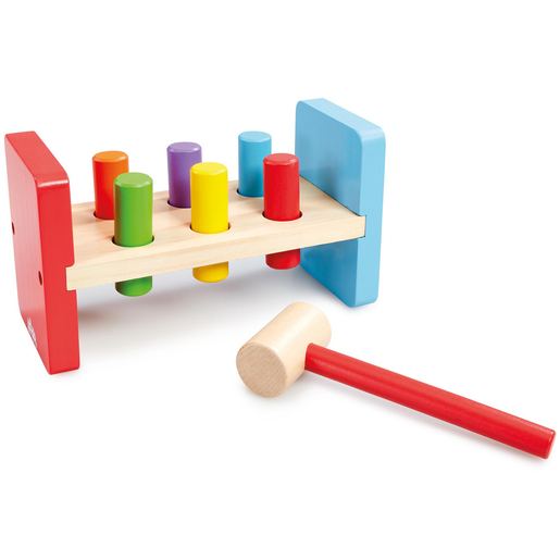 Wooden Hammer Bench - Pound a Peg with Wooden Hammer and 8 Wood Pegs - –  Inside Out Toys/HomePage