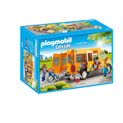 Playmobil 9419 City Life School Van With Folding Ramp