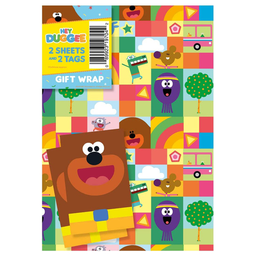 Image of Hey Duggee Wrapping Paper - 2 Sheets and 2 Tags