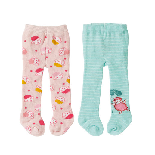 Baby Annabell Tights 2 Pack For 43cm Doll   Pink And Turquoise