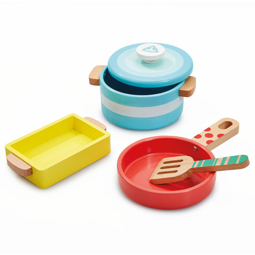 Early Learning Centre Wooden Kitchen Pots and Pans