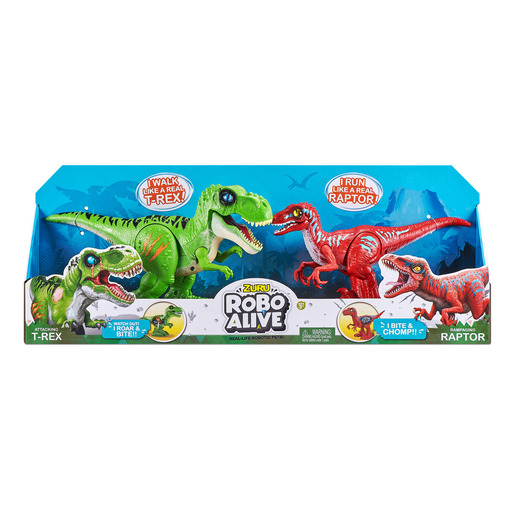 Robo Alive Dinosaurs - Green T-Rex And Red Raptor