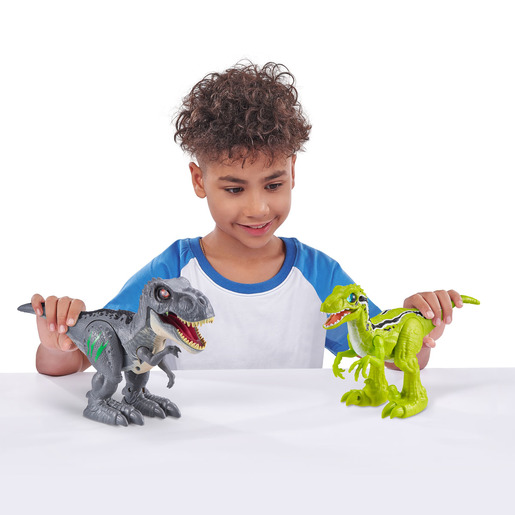 Robo Alive Dinosaurs - Grey T-Rex And Green Raptor