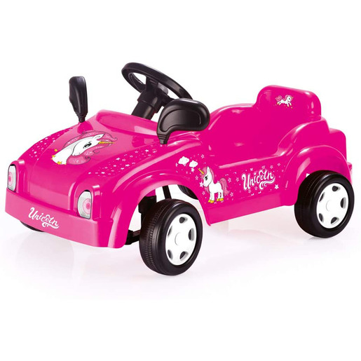 Dolu Pedal Powered Unicorn Pink Race Car With Working Horn