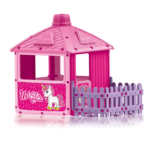 Dolu Unicorn Themed Playhouse With Fence Feature (H135cm)| Indoor Or Outdoor Use