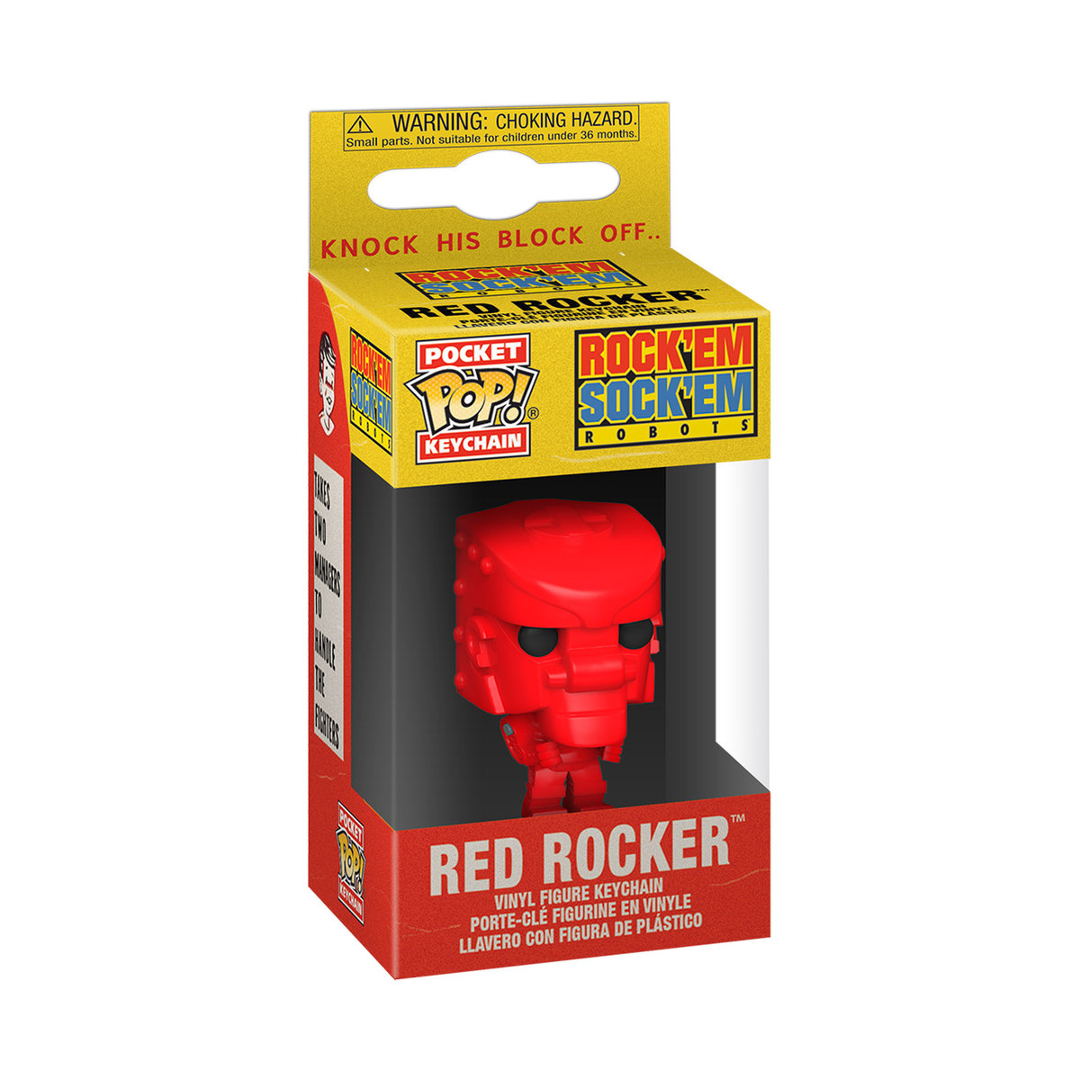 FUNKO POP New Toy Vinyl Figure KEYCHAIN: Mattel-RockEm SockEmRobot Red 