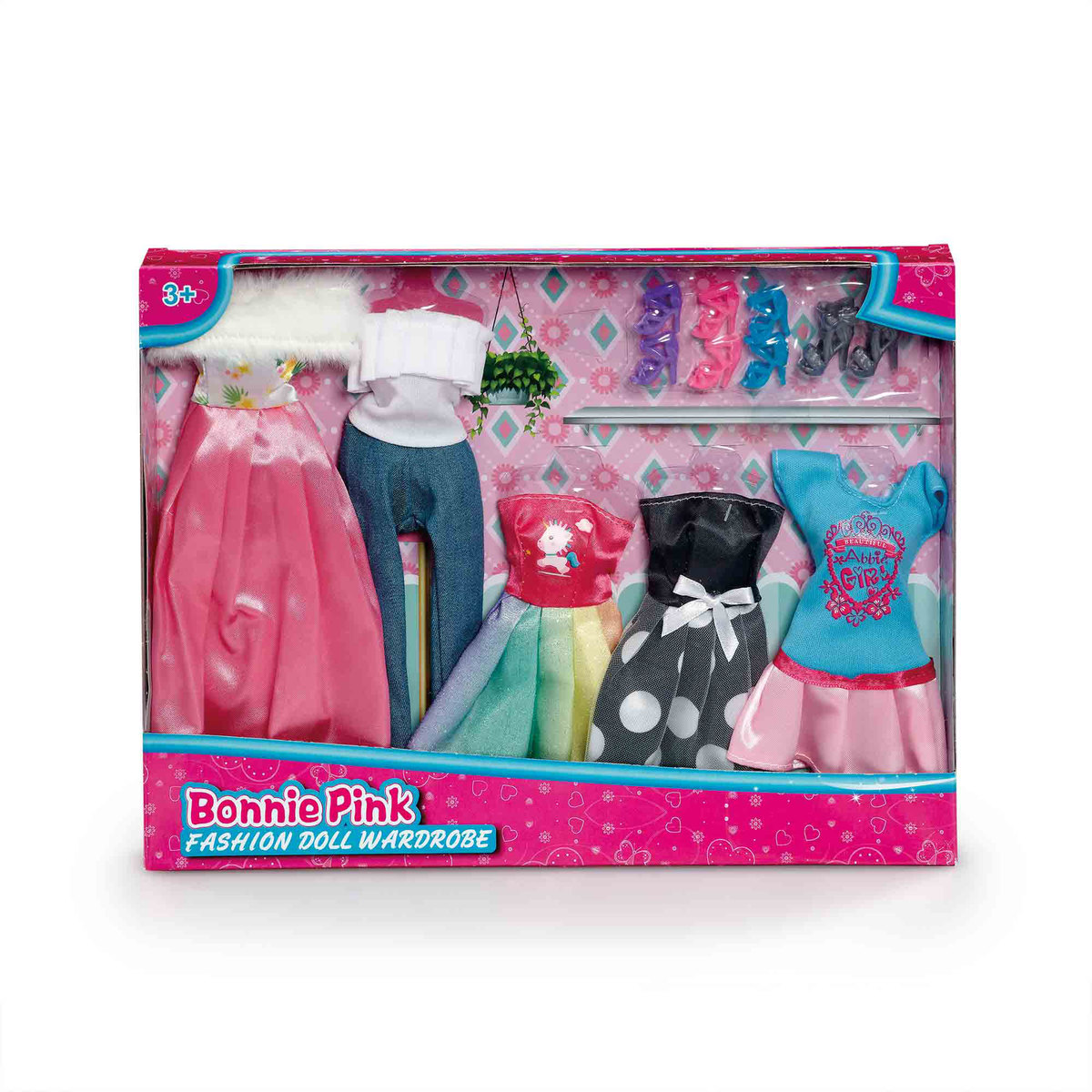  Bonnie Pink - Fashion Wardrobe Doll Playset