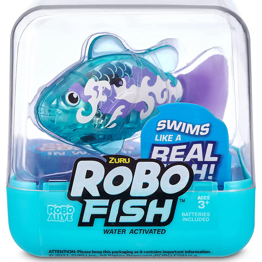 Robo Alive Robo Fish Blue with Purple White Swirls by ZURU