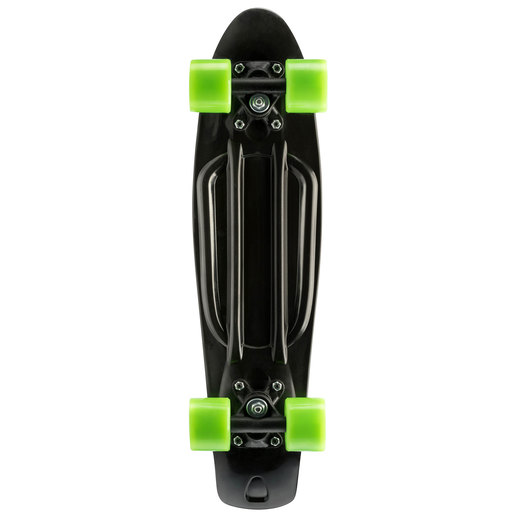 Xootz Kids Retro Plastic Complete Cruiser Skateboard with LED wheels - Black