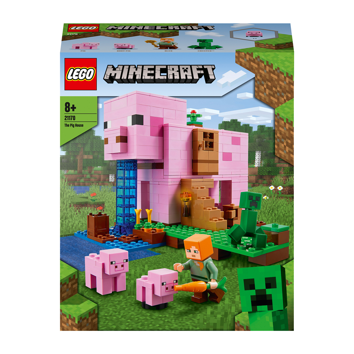 LEGO Minecraft The Pig House & Animal Figures 21170 | The Entertainer