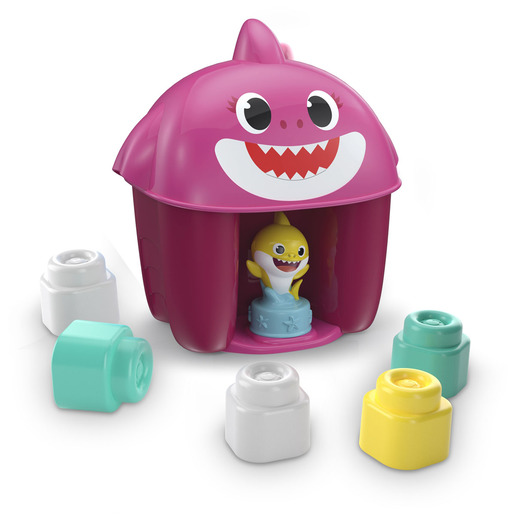 Baby Shark Bucket & 6 Soft Blocks - Pink