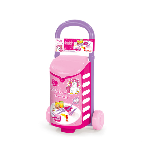 Dolu Unicorn Pink Trolley with 18 Kitchen Accessories
