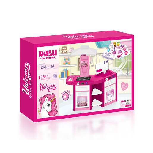 Dolu Unicorn Pink Kitchen Oven and Sink Playset and Accessories