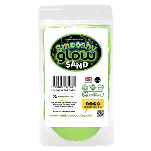 Rainbow Eco Play: Smooshy Glow Sand Pouch 485G - Green