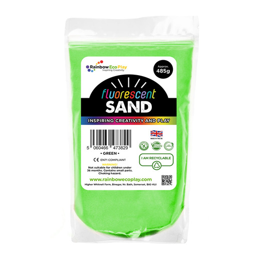 Rainbow Eco Play: Fluorescent Sand Pouch 485G - Green