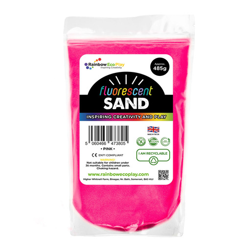 Rainbow Eco Play: Fluorescent Sand Pouch 485G - Pink