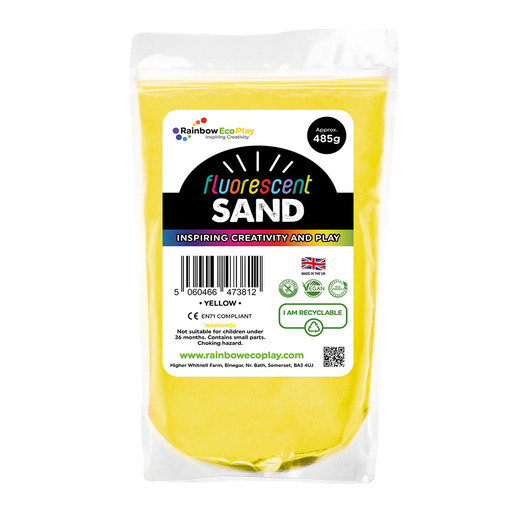 Rainbow Eco Play: Fluorescent Sand Pouch 485G - Yellow