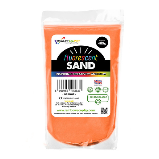 Rainbow Eco Play: Fluorescent Sand Pouch 485G - Orange