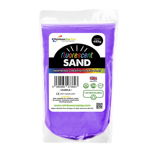 Rainbow Eco Play: Fluorescent Sand Pouch 485G - Purple