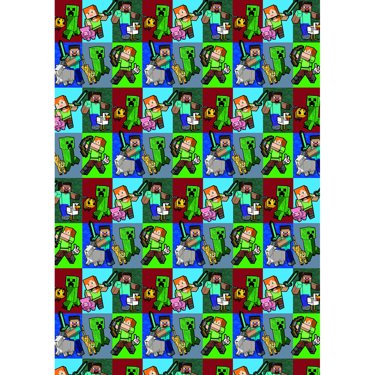 Minecraft Wrapping Paper - 2 Sheets and 2 Tags