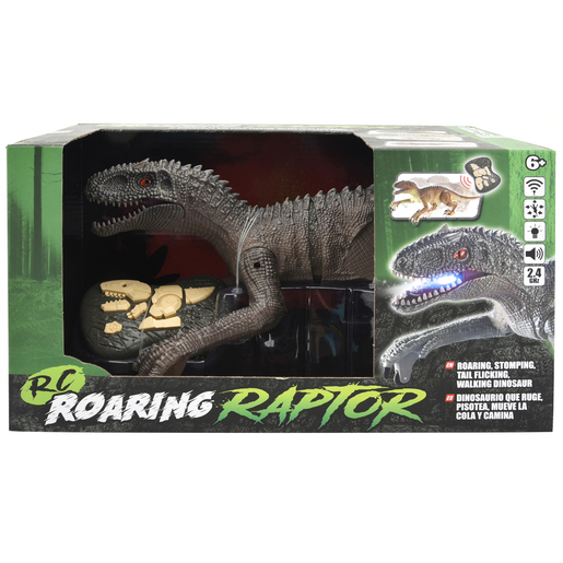 RC Roaring Raptor Grey Remote Control Dinosaur | The Entertainer