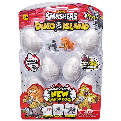 Smashers Dino Island Smash Eggs 8 Pack by ZURU (Styles Vary)