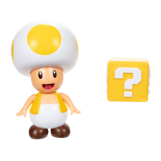 Super Mario - Yellow Toad with Block 10cm Figure