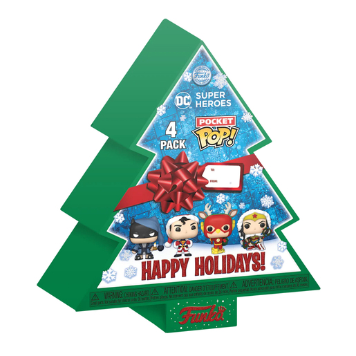 Funko Pop! Pocket Pop! DC Superheroes Holiday Tree 4 Pack Vinyl Figures
