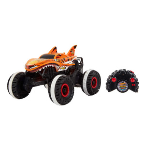 Hot Wheels Monster Trucks Arena Smashers Tiger Shark Spin-Out Challenge  with 1 Toy Truck