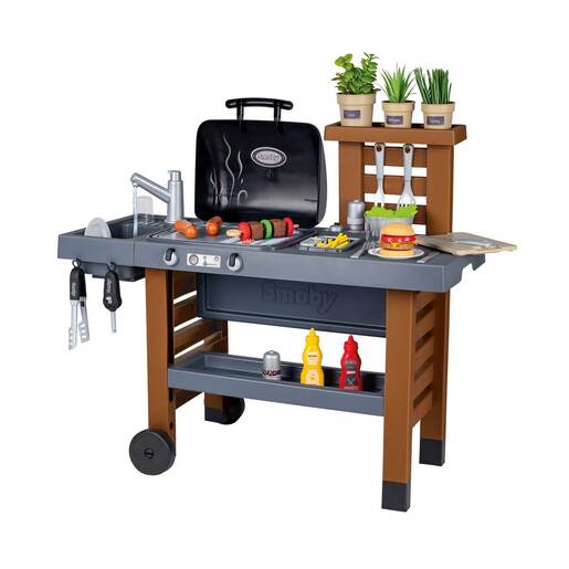 Smoby Garden Kitchen Grill BBQ Roleplay Playset and Accessories
