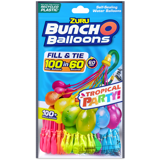 Bunch O Balloons Tropical Party - 100 Self-Sealing Water Balloons (3 Pack) by ZURU