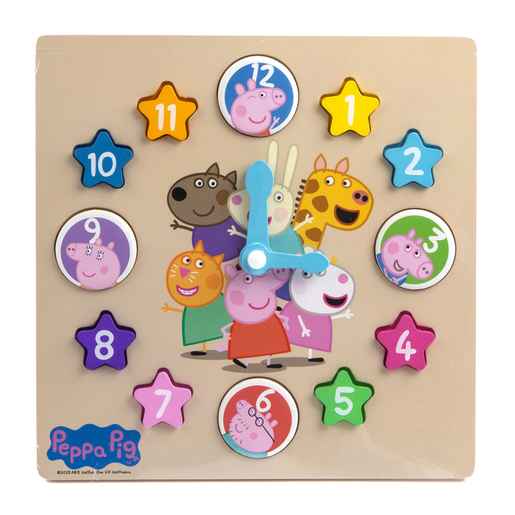 Image of Peppa Pig Wooden Learning Clock