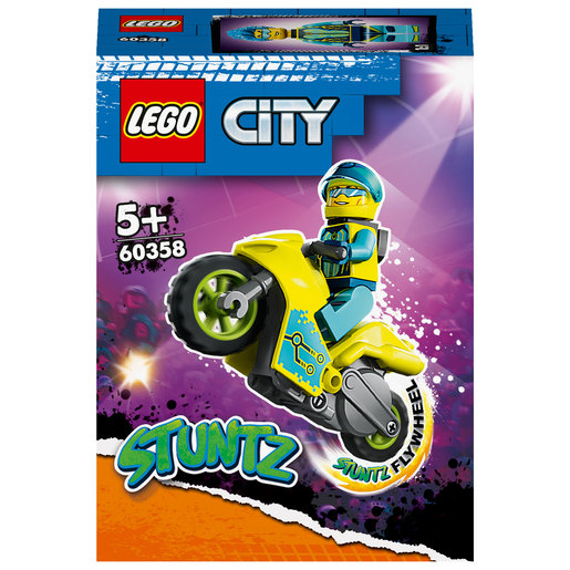 Image of LEGO City Stuntz Cyber Stunt Bike Action Motorbike 60358