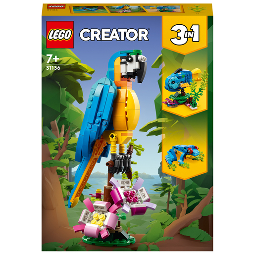 LEGO Creator 3-in-1 Exotic Parrot Animals Building Set 31136