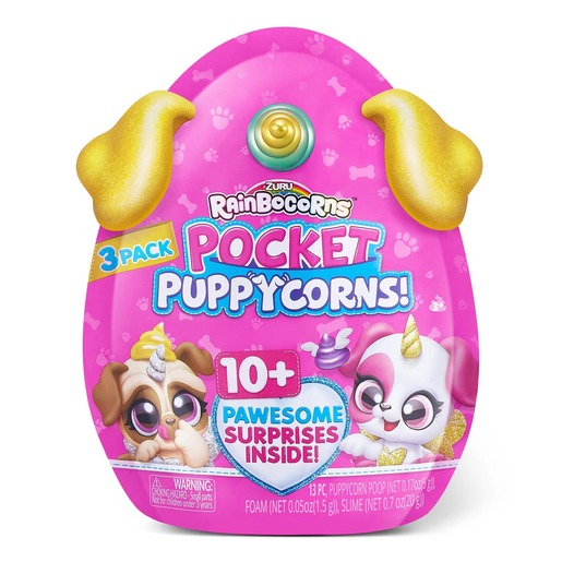 Rainbocorns Pocket Puppycorns Surprise 3 Pack by ZURU (Styles Vary)