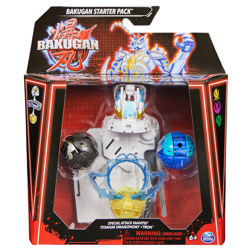 Bakugan Starter Pack - Special Attack Mantid Titanium Dragonoid Trox Figures