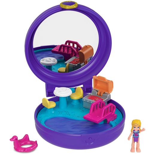 Polly Pocket Clip & Comb Pool Compact Playset