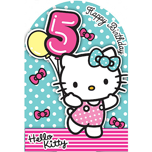Hello Kitty Happy Birthday Card 5 Years